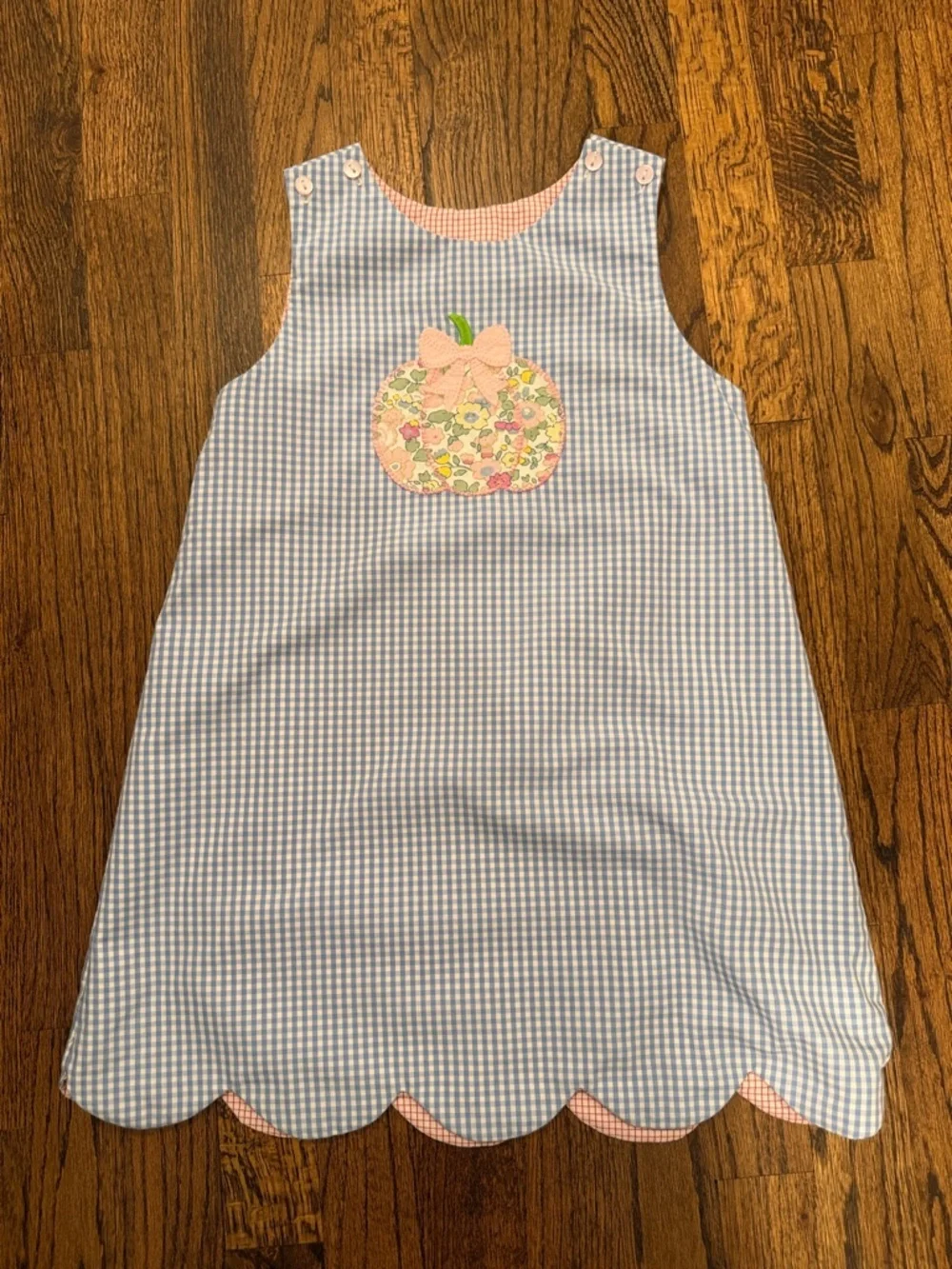 Girls Reversible Dress - Pumpkin/Santa